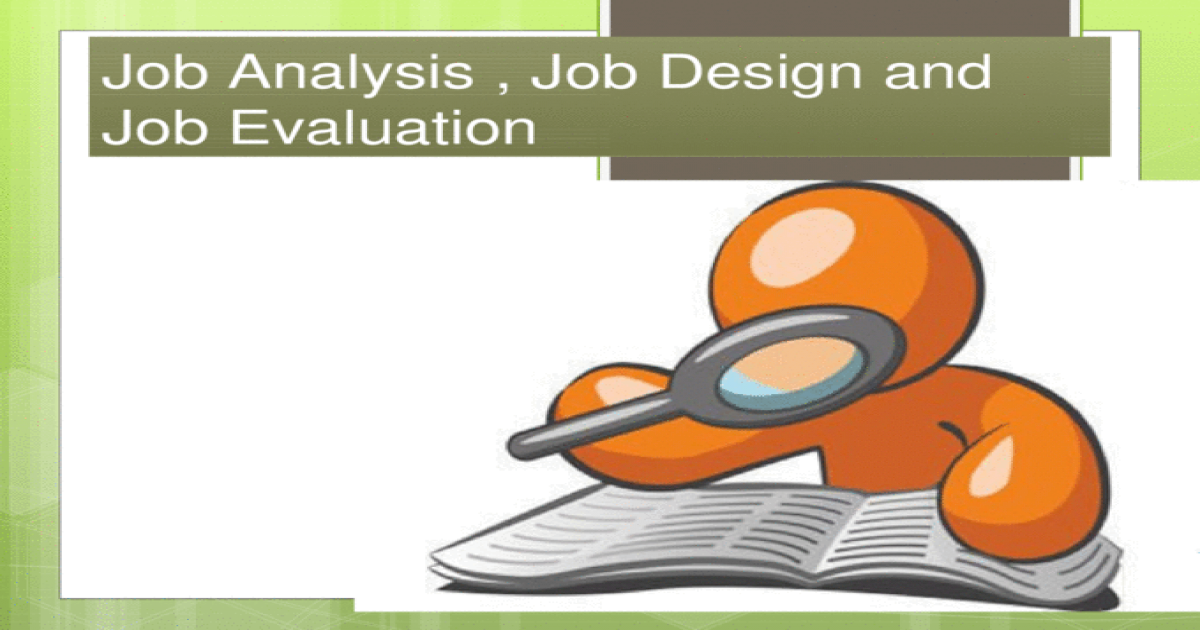 Job Evaluation & Analysis